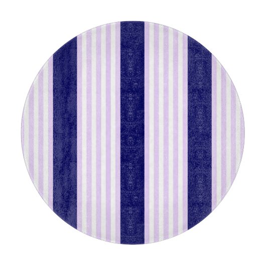 Planche À Découper Lilac et rayures blanches motif avec bleu marine (Devant)