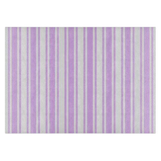 Planche À Découper Lilac violet et blanc bonbons rayures (Devant)