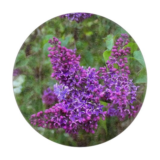 Planche À Découper Lilacs pourpres le jour du printemps (Devant)