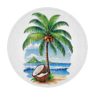 Planche À Découper L'île tropicale des Cocotiers