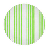 Planche À Découper Lime vert et blanc cinq bandes motif (Devant)