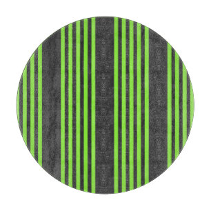 Planche À Découper Lime vert et charbon de bois cinq bandes motif