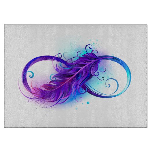 Planche À Découper L'infini avec plume violette (Devant)