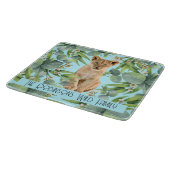 Planche À Découper Lion Cub Turquoise Forest Leafs Famille Motif (Coin)