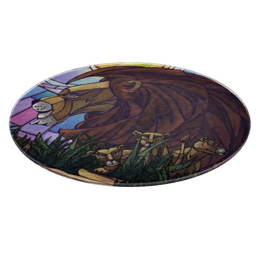 Planche À Découper Lion et petits (Coin)