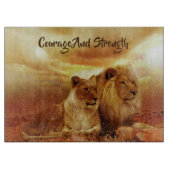 Planche À Découper Lion puissant et Lion lioness (Devant)