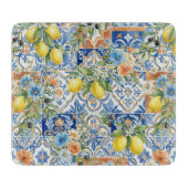 Planche À Découper Lisbon Blue Lemon Tile Citrus Kitchen Decor (Devant)