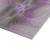 Planche À Découper Little Beauty Modern Mauve Gray Fractal Art Flower (Coin)