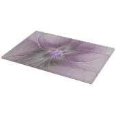 Planche À Découper Little Beauty Modern Mauve Gray Fractal Art Flower (Coin)