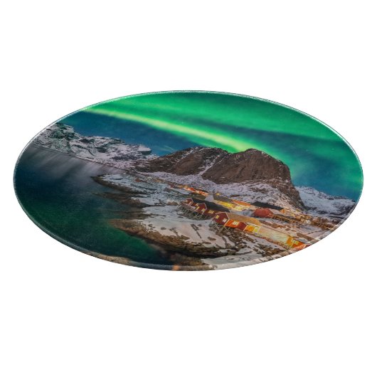 Planche À Découper Littoral | Lofoten Islands, Hamnoy, Norvège (Coin)