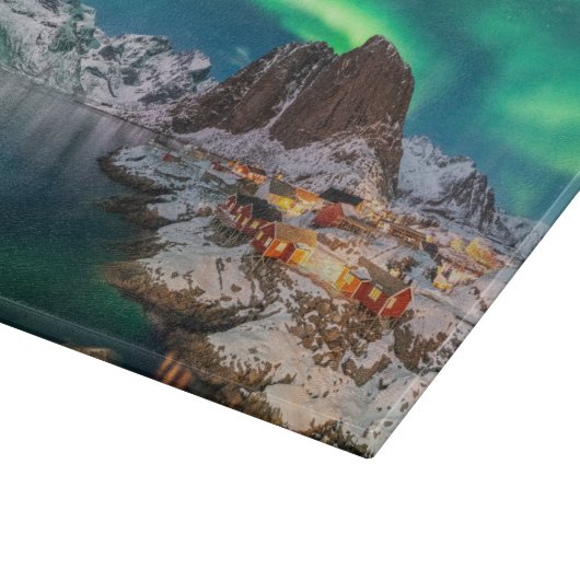 Planche À Découper Littoral | Lofoten Islands, Hamnoy, Norvège (Coin)