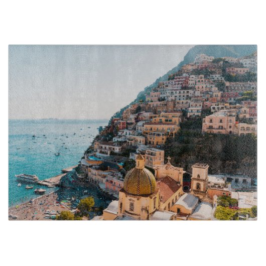 Planche À Découper Littoral | Positano Italie, Village de Cliffside (Devant)