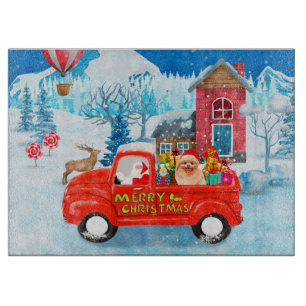 Planche À Découper Livraison de Noël de Chien de Poméranie Camion Nei