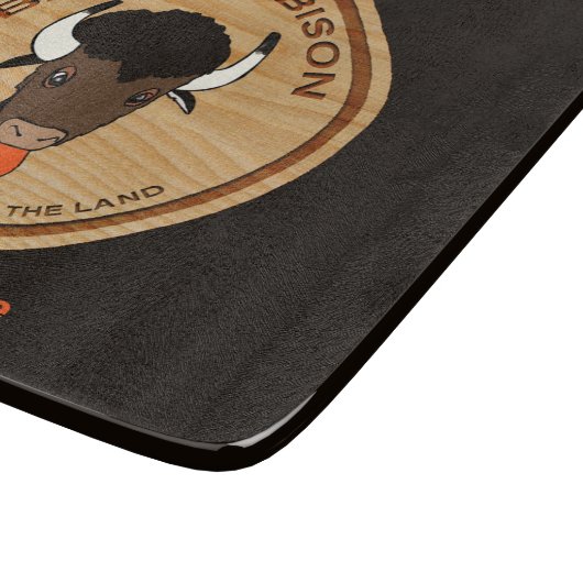 Planche À Découper Logo de la ferme de bisons de Badass (Coin)