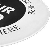 Planche À Découper Logo d'entreprise et texte modifiable blanc et noi (Coin)