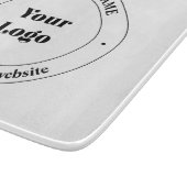 Planche À Découper Logo d'entreprise et texte promotionnel | Blanc (Coin)