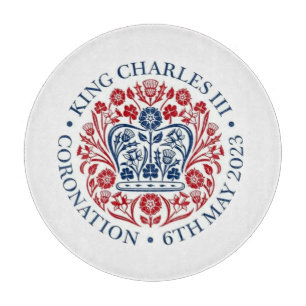 Planche À Découper Logo du couronnement King Charles III