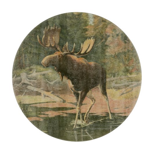 Planche À Découper L'orignal marche dans l'eau (Devant)