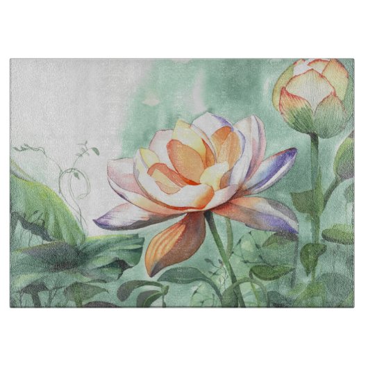 Planche À Découper Lotus Aquarelle (Devant)