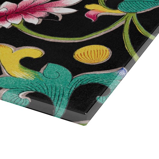 Planche À Découper Lotus Fleurs et Vins (Coin)