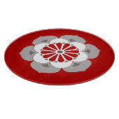 Planche À Découper Lotus Flower Mandala, rouge foncé, gris et blanc (Coin)