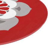 Planche À Découper Lotus Flower Mandala, rouge foncé, gris et blanc (Coin)