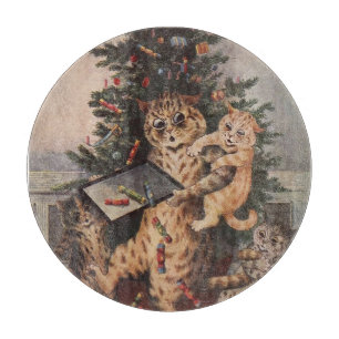 Planche À Découper Louis Wain Noël au pays des chats