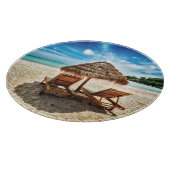 Planche À Découper Lounge on beach throw pillow (Coin)