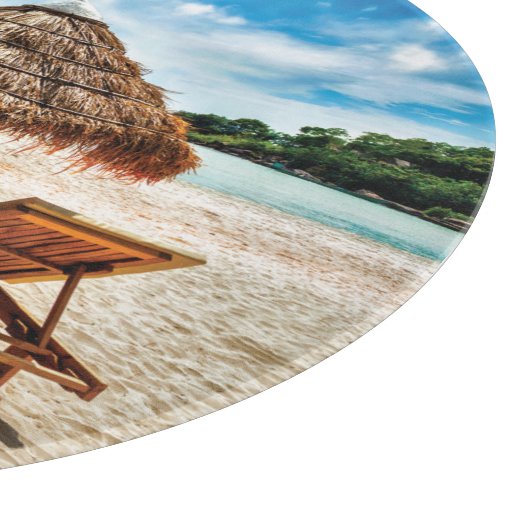 Planche À Découper Lounge on beach throw pillow (Coin)