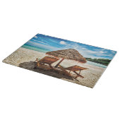 Planche À Découper Lounge on beach throw pillow (Coin)