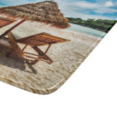 Planche À Découper Lounge on beach throw pillow (Coin)