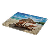 Planche À Découper Lounge on beach throw pillow (Coin)