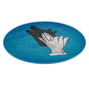 Planche À Découper Loup en bleu