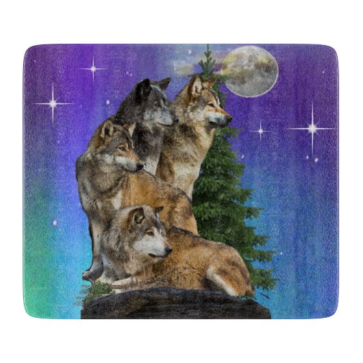 Planche À Découper Loup et Lune (Devant)