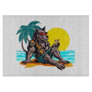 Planche À Découper loup-garou en vacances