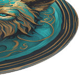 Planche À Découper Loup Turquoise et Or (Coin)