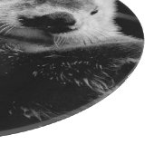 Planche À Découper Loutres de mer : Paire blanche noire. (Coin)