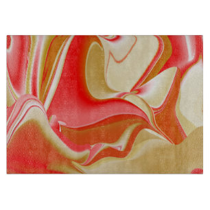 Planche À Découper Love and Gold Abstrait 3D Rainbowart