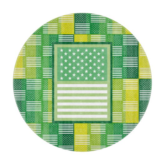 PLANCHE À DÉCOUPER LOVE. EEUU / USA FLAG GREEN COLORS BY MASANSER (Devant)