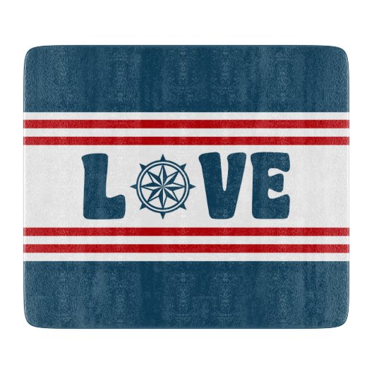 Planche À Découper Love nautique design (Devant)