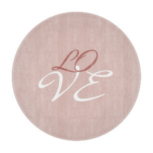 Planche À Découper Love Rose Gold Color Calligraphy Script