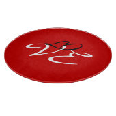 Planche À Découper Love Rouge Blanc Noir Couleur Script Calligraphie (Coin)