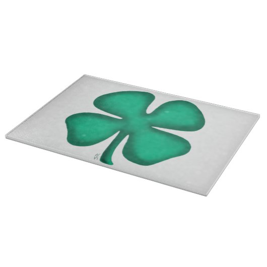 Planche À Découper Lucky 4 Leaf Irlandais Clover de verre (Coin)