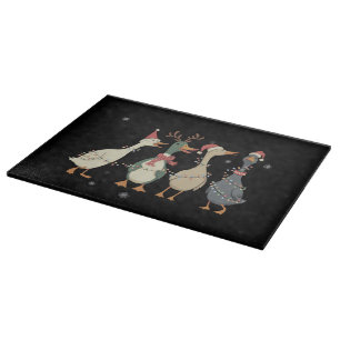 Planche À Découper Lumières de Noël Canards Animaux Drôles Amoureux d