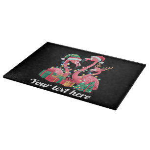 Planche À Découper Lumières de Noël personnalisées Flamingo Palm de N