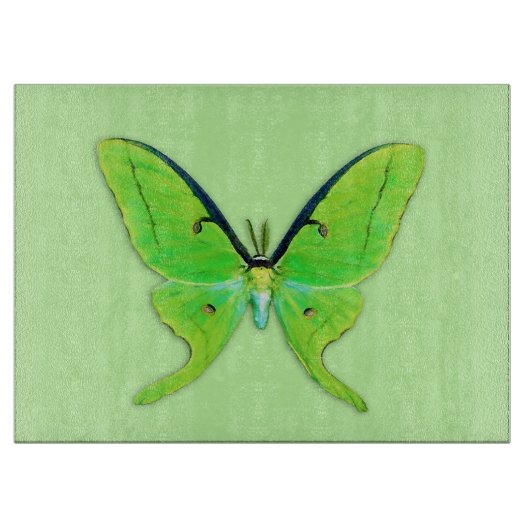 Planche À Découper Luna moth sur un arrière - plan vert pâle (Devant)