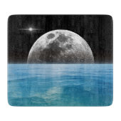 Planche À Découper Lune au-dessus de l'océan (Devant)