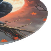 Planche À Découper Lune de chat noir d'Halloween effrayant, (Coin)