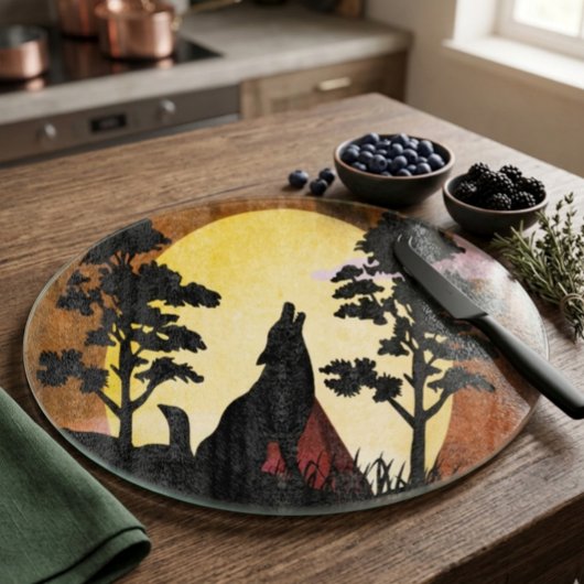 Planche À Découper Lune montante du loup solitaire