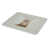 Planche À Découper Lunettes Cool Cat Marron Violet Menthe   (Coin)